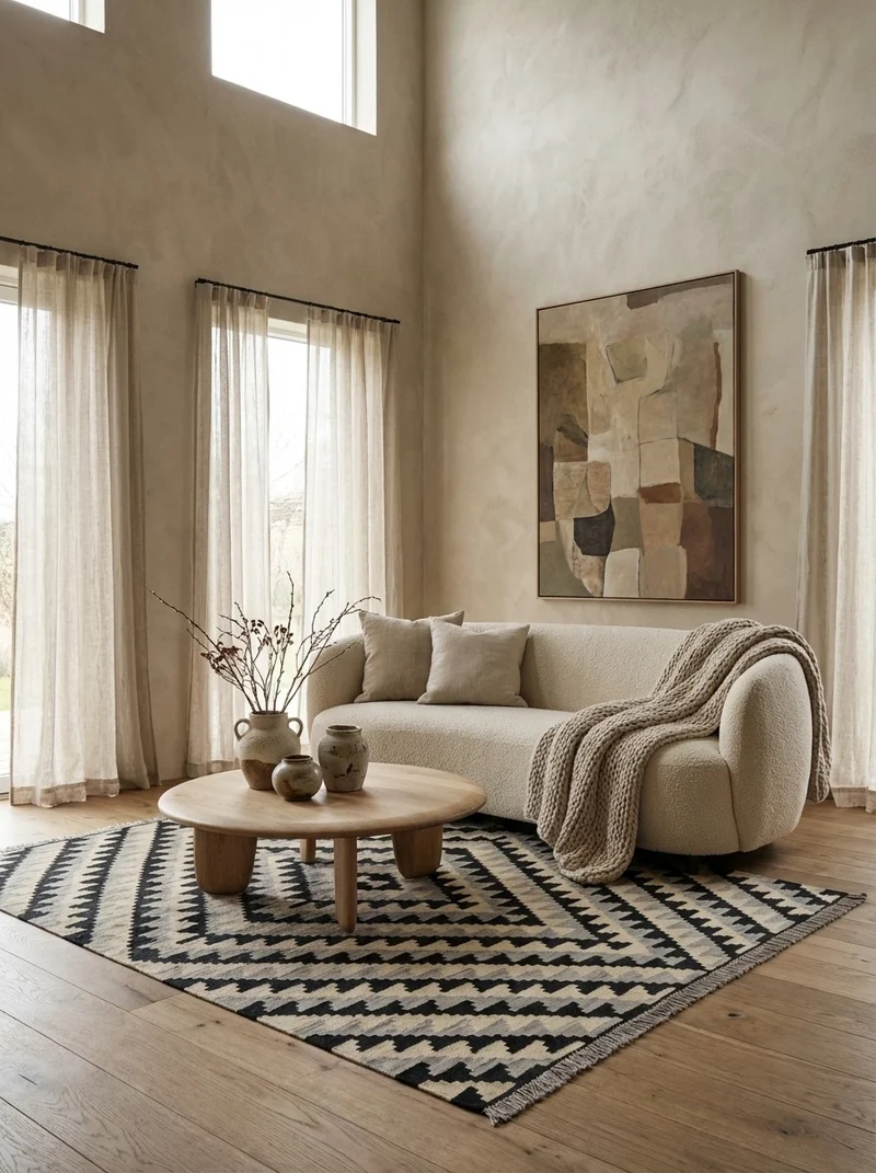 Kelim Gashgai · Handgewebt – Beige, 194x154 cm