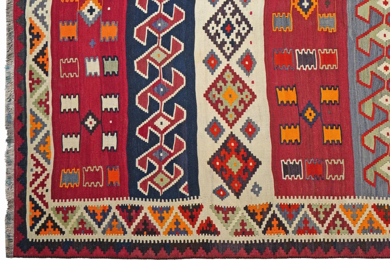Kelim Gashgai Old · Handgewebt – Bunt, 272x185 cm