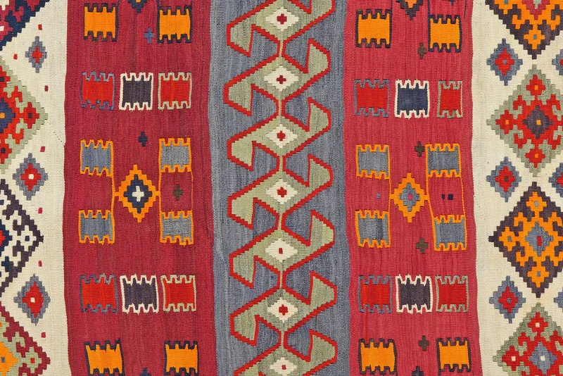 Kelim Gashgai Old · Handgewebt – Bunt, 272x185 cm