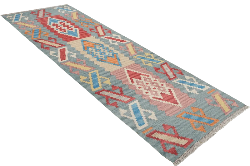 Kelim Gashgai · Handgewebt – Bunt, 196x62 cm