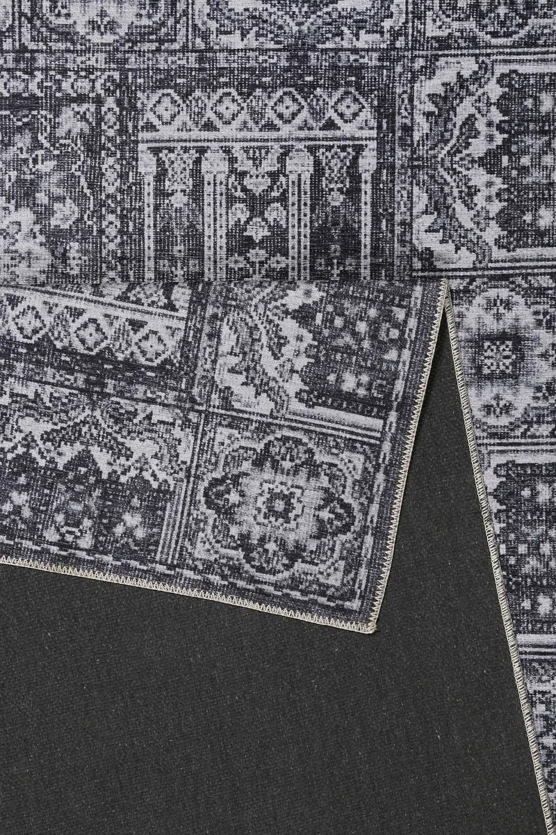 Vintage Teppich Grau Anthrazit Kurzflor "Fresh Bachtiar" WECONhome