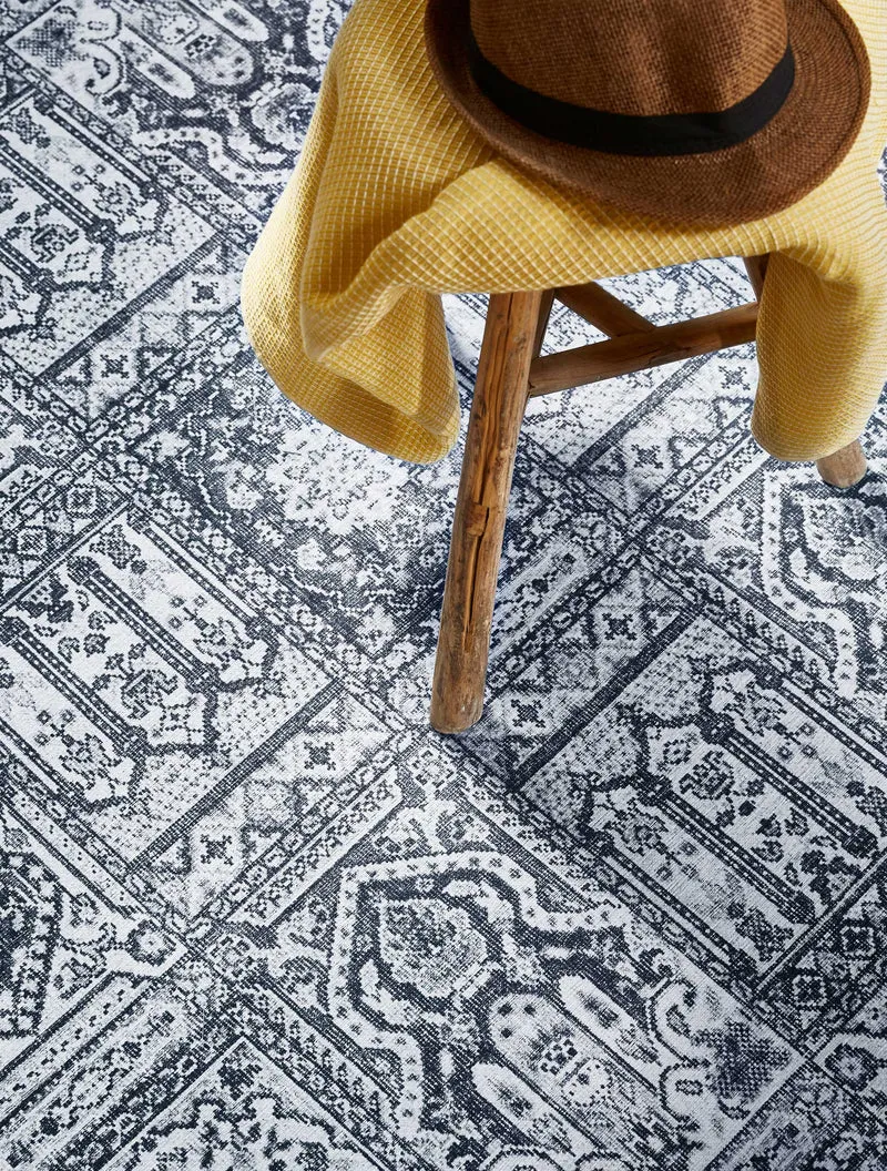 Vintage Teppich Grau Anthrazit Kurzflor "Fresh Bachtiar" WECONhome