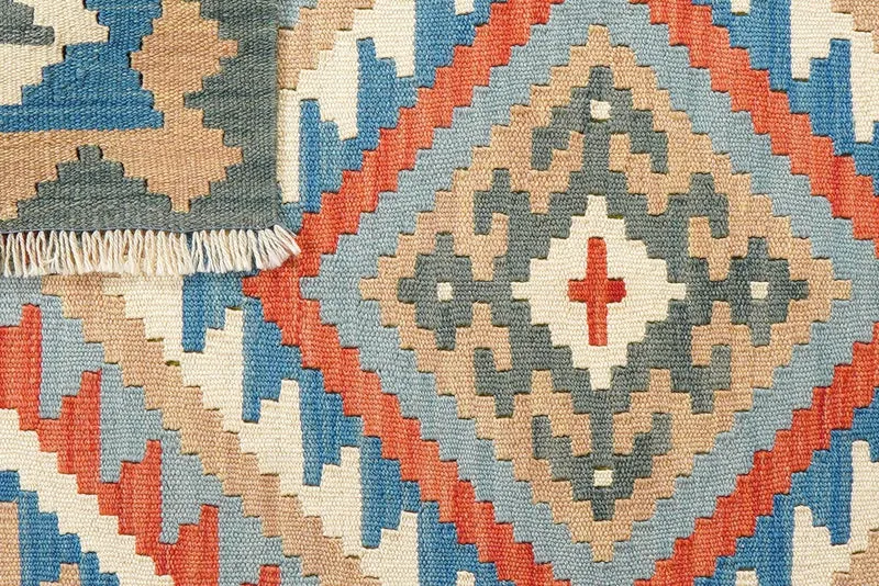 Kelim Gashgai · Handgewebt – Blau, 119x82 cm