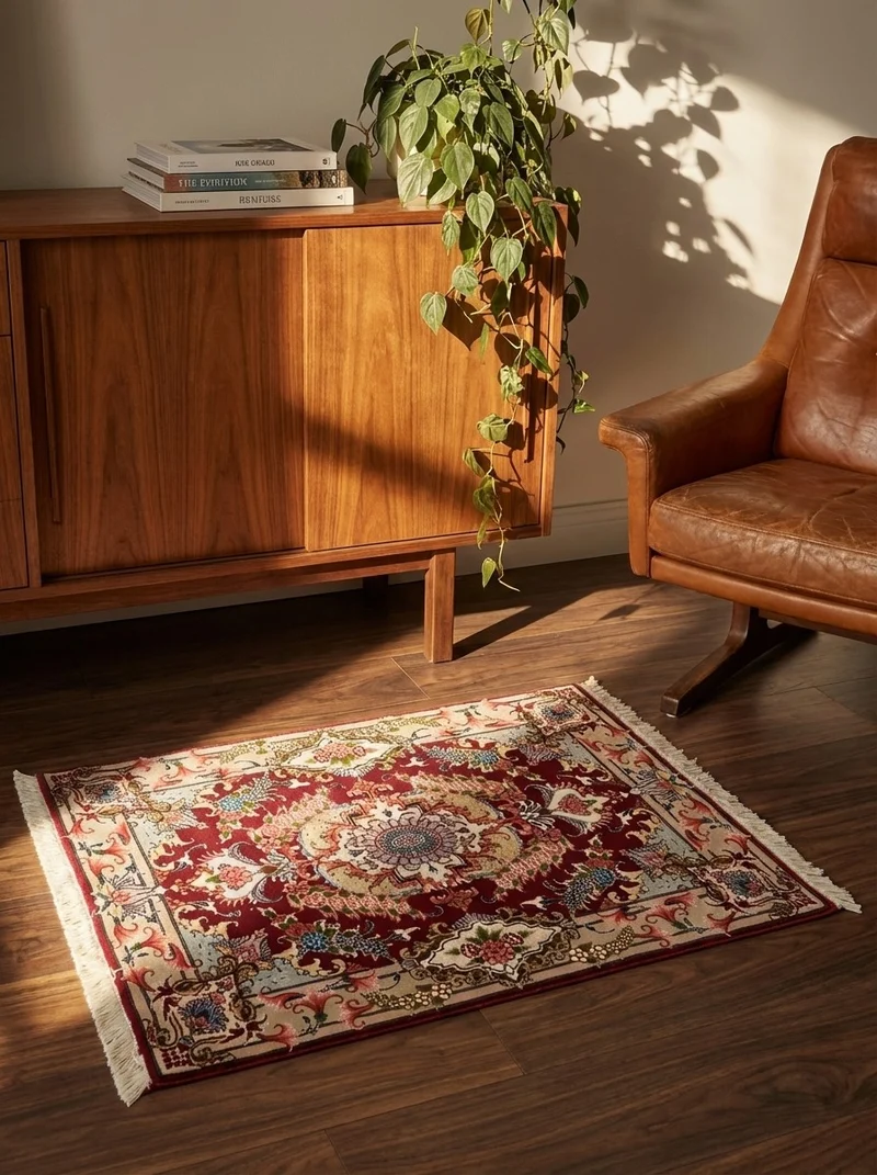 Tabriz 50 Raj · Handgeknüpft – Rot, 95x63 cm