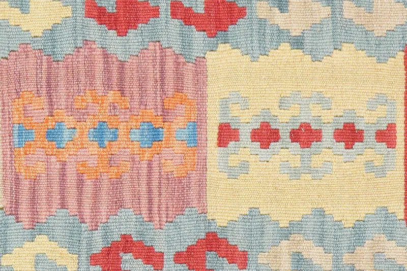 Kelim Gashgai · Handgewebt – Blau, 249x61 cm