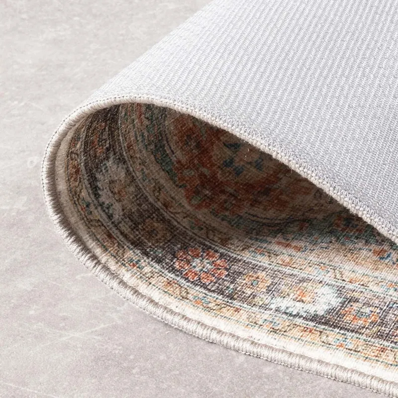 In- & Outdoor Teppich Vintage - Kairo Medaillon Creme Bunt