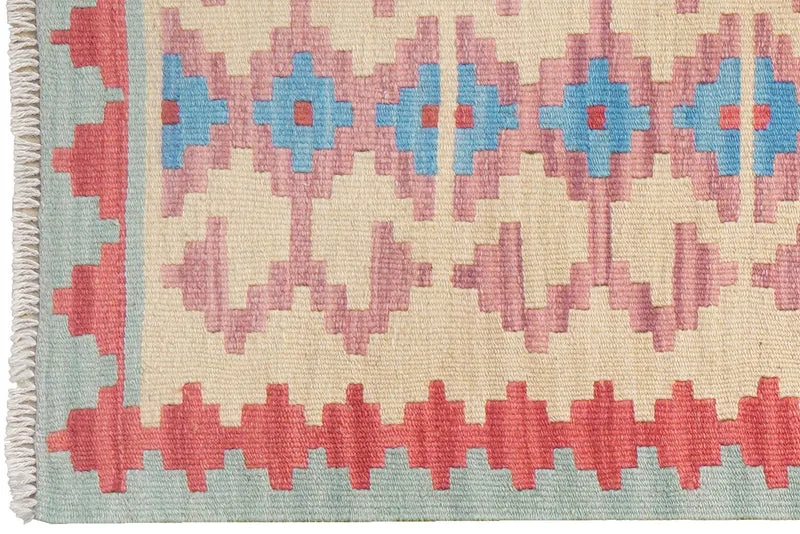 Kelim Gashgai · Handgewebt – Beige, 202x58 cm