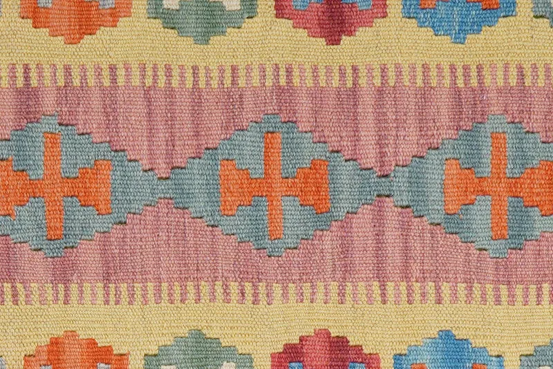 Kelim Gashgai · Handgewebt – Rosa, 239x64 cm