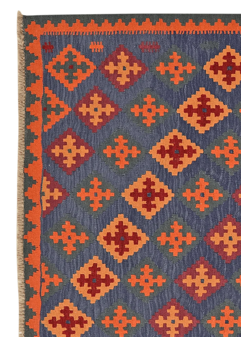 Kelim Gashgai · Handgewebt – Blau, 207x156 cm