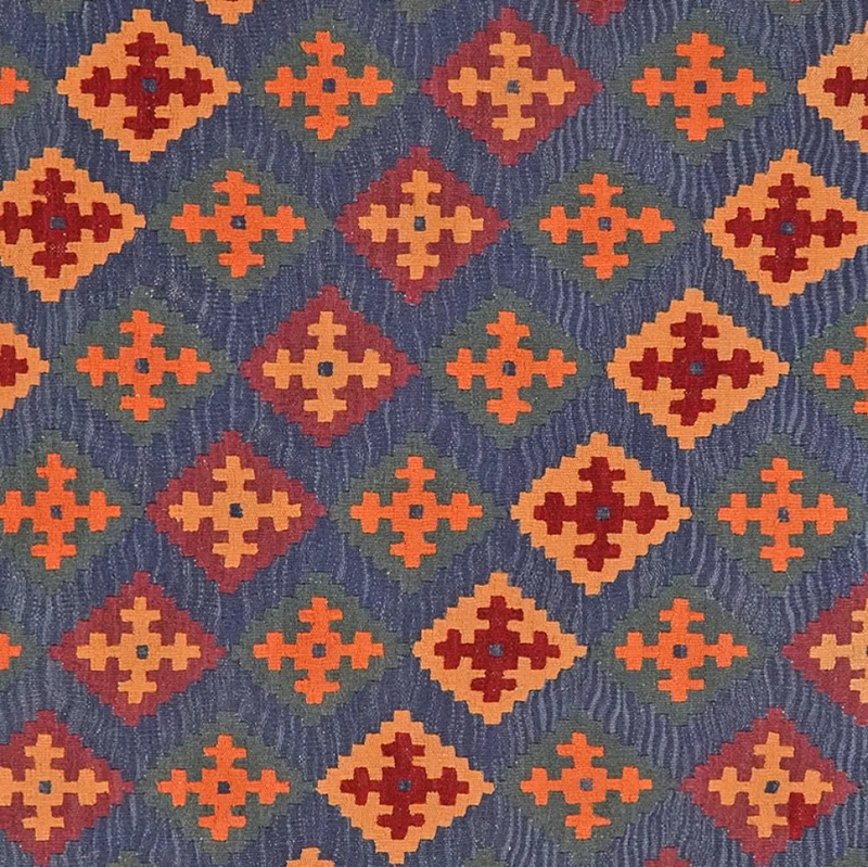 Kelim Gashgai · Handgewebt – Blau, 207x156 cm