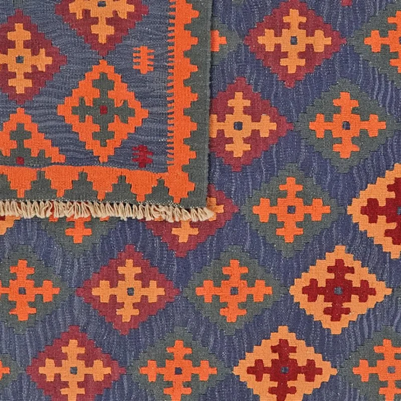 Kelim Gashgai · Handgewebt – Blau, 207x156 cm