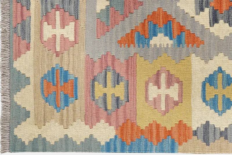 Kelim Gashgai · Handgewebt – Grau, 154x104 cm