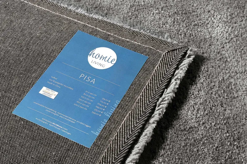 Teppich Grau Hochflor"Pisa" Homie Living