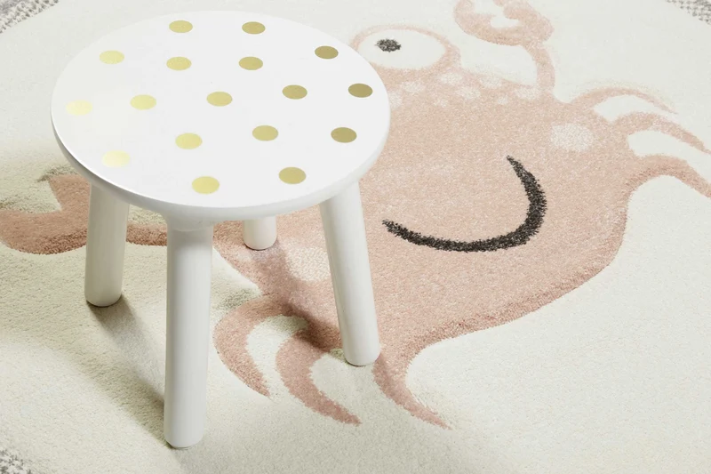 Esprit Kinderteppich Creme Weiß Rosa "CRAB"