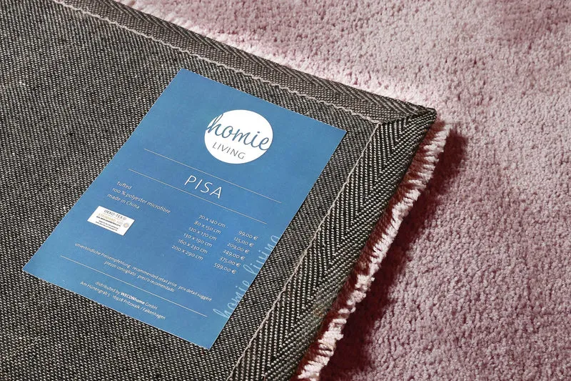Teppich Altrosa Flieder Hochflor "Pisa " Homie Living