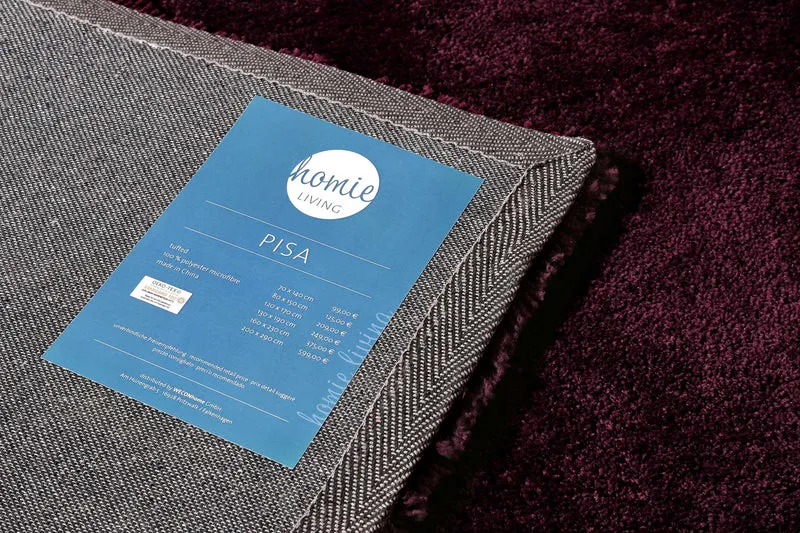 Teppich Bordeaux Rot Hochflor "Pisa" Homie Living