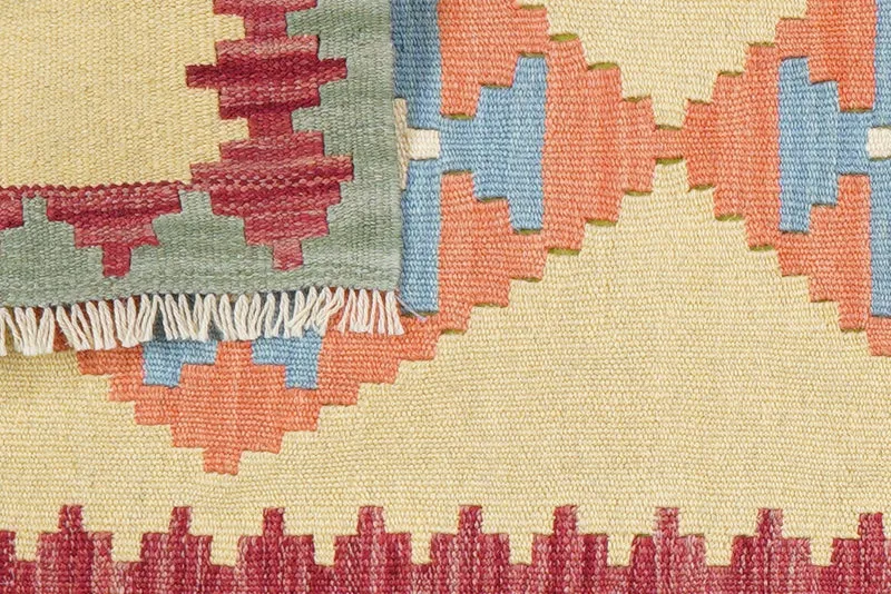 Kelim Gashgai · Handgewebt – Gelb, 185x59 cm