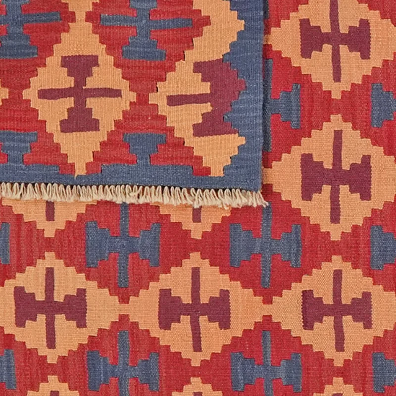 Kelim Gashgai · Handgewebt – Rot, 195x156 cm
