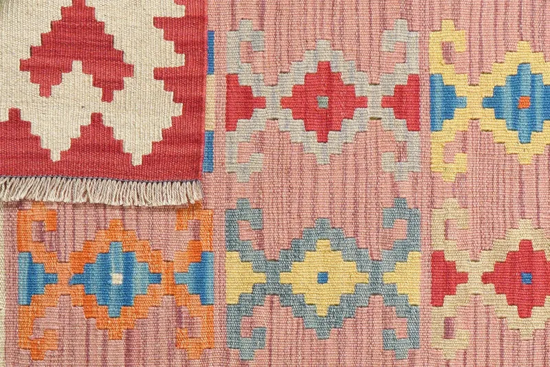 Kelim Gashgai · Handgewebt – Rosa, 146x101 cm