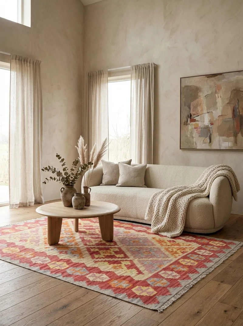 Kelim Gashgai · Handgewebt – Beige, 170x132 cm