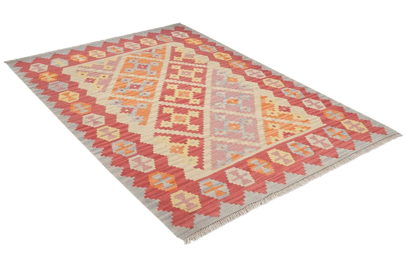 Kelim Gashgai · Handgewebt – Beige, 170x132 cm