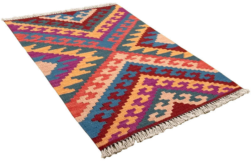 Kelim Gashgai · Handgewebt – Bunt, 94x61 cm