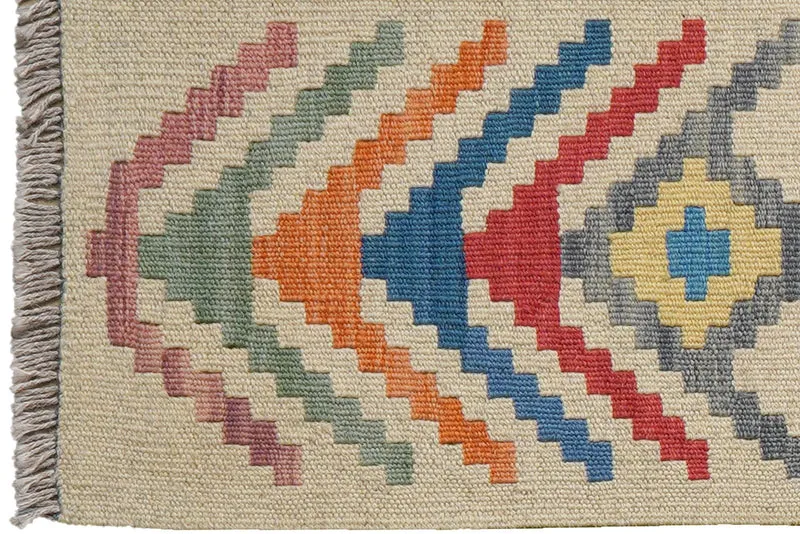 Kelim Gashgai · Handgewebt – Beige, 85x62 cm