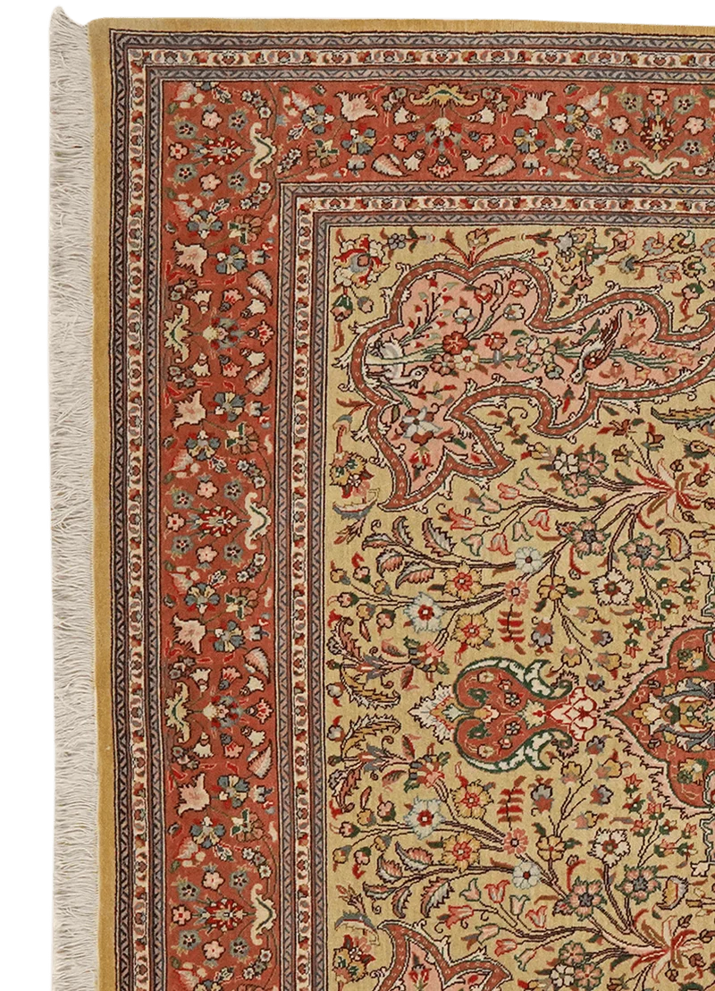 Tabriz Old · Handgeknüpft – Beige, 216x199 cm