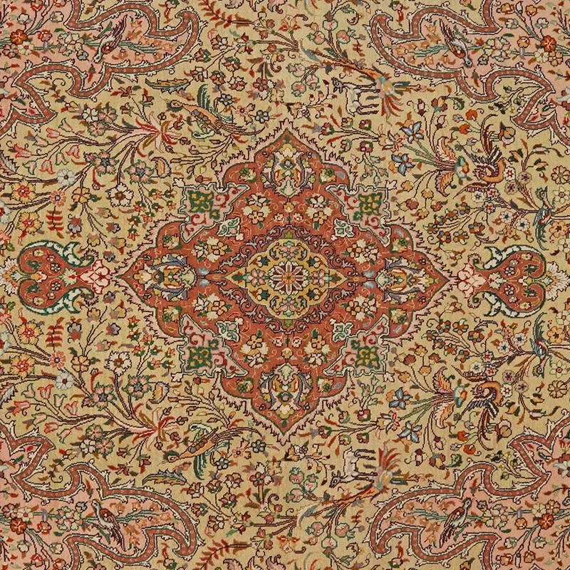 Tabriz Old · Handgeknüpft – Beige, 216x199 cm