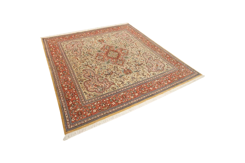 Tabriz Old · Handgeknüpft – Beige, 216x199 cm