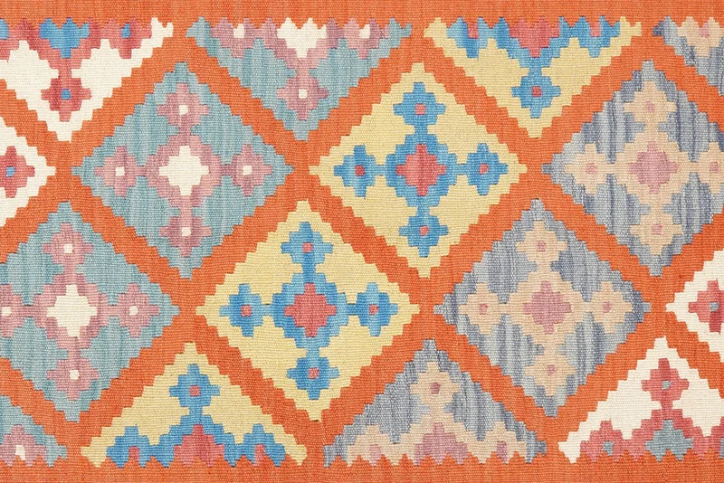 Kelim Gashgai · Handgewebt – Orange, 179x129 cm