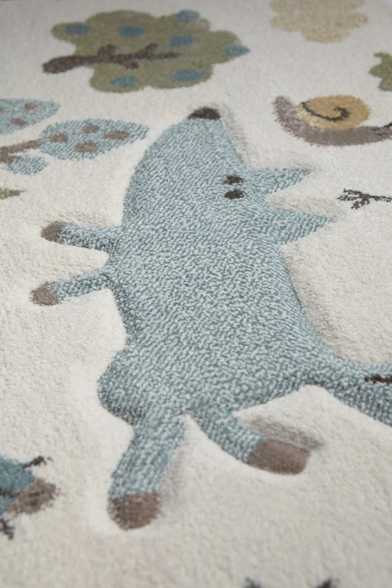 Kinderteppich beige blau "Forest" Sigikid