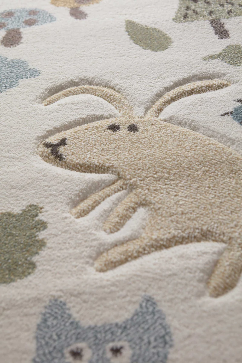 Kinderteppich beige blau "Forest" Sigikid