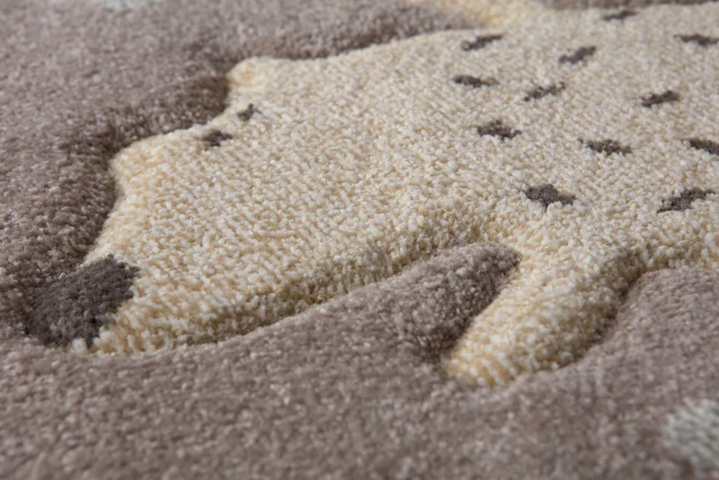 Kinderteppich dunkelbeige rosa blau "Forest" Sigikid