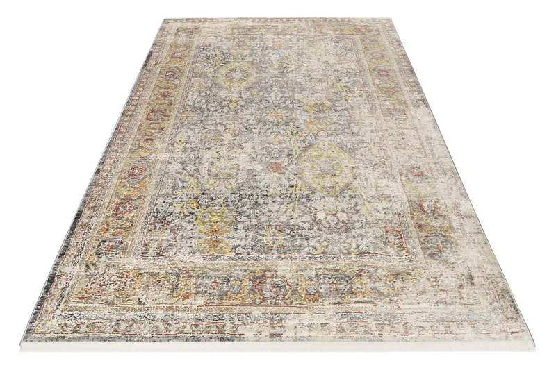 Teppich Grau Gelb Vintage Kurzflor "SoHo Fashion" WECONhome