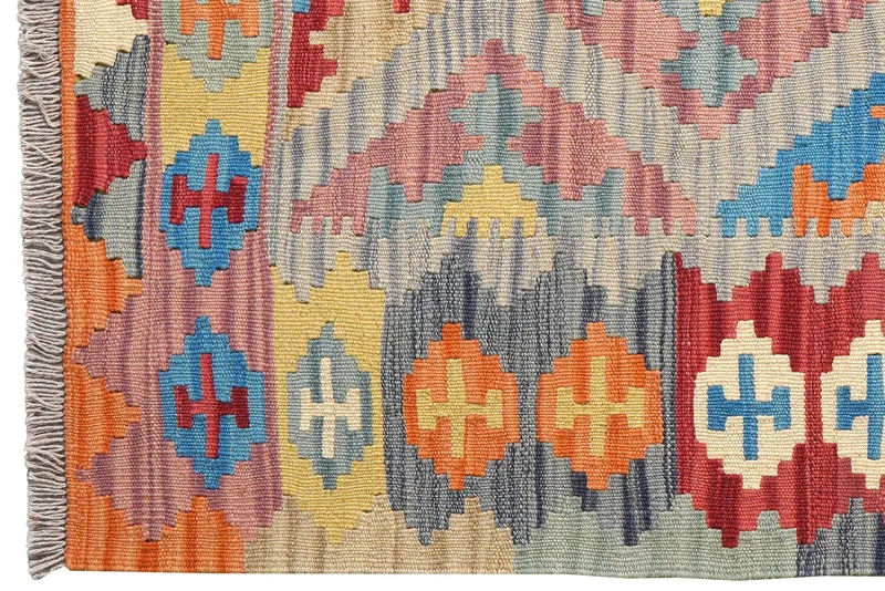 Kelim Gashgai · Handgewebt – Beige, 140x101 cm