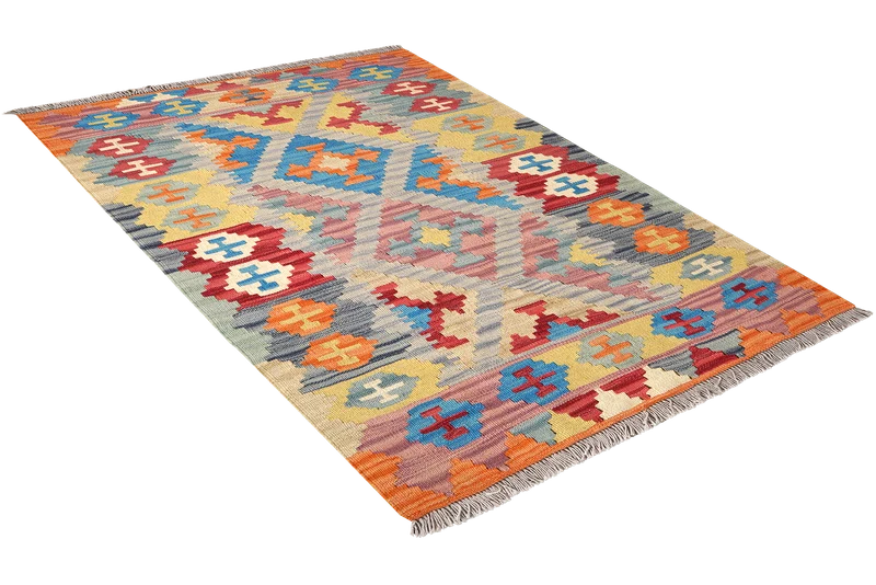 Kelim Gashgai · Handgewebt – Beige, 140x101 cm