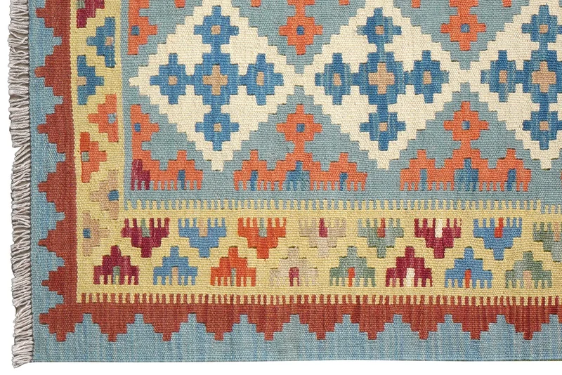 Kelim Gashgai · Handgewebt – Blau, 196x81 cm