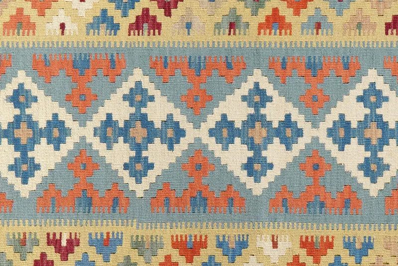 Kelim Gashgai · Handgewebt – Blau, 196x81 cm