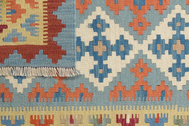 Kelim Gashgai · Handgewebt – Blau, 196x81 cm