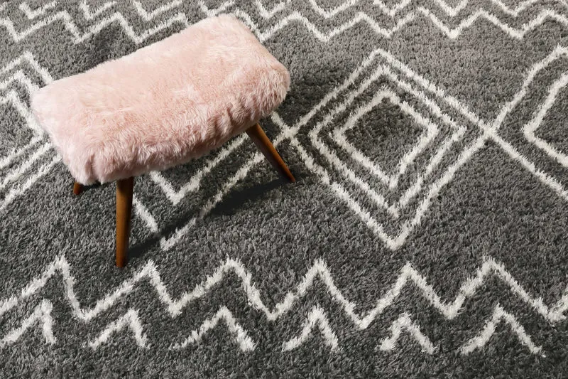 Teppich Grau Hochflor "Boho&Scandic Yagour" WECONhome