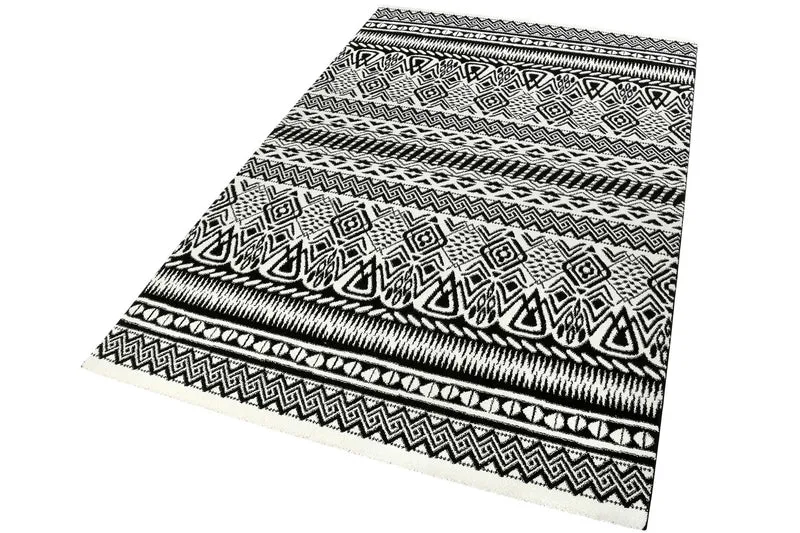 Esprit Teppich Schwarz Weiß Kurzflor "Black & White"