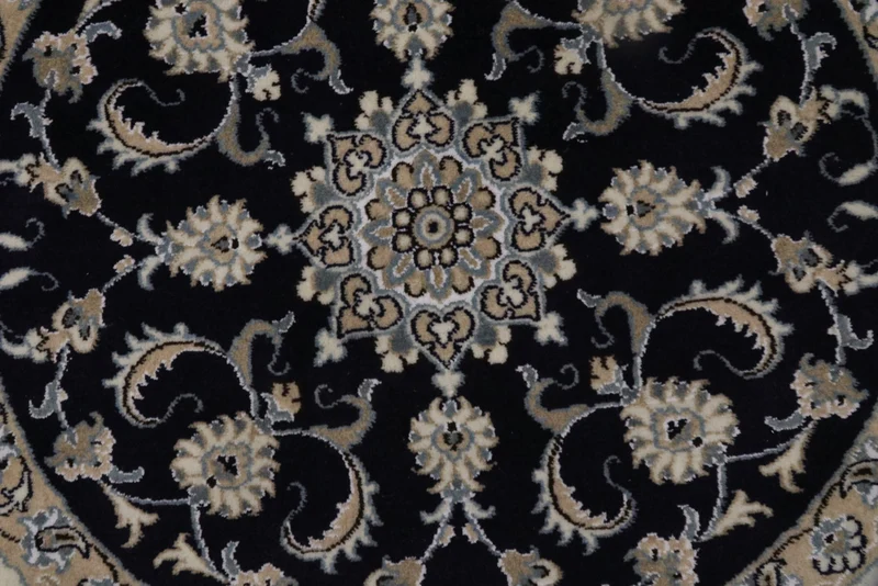 Quadratischer Perser - Nain - 100 x 100 cm - dunkelblau
