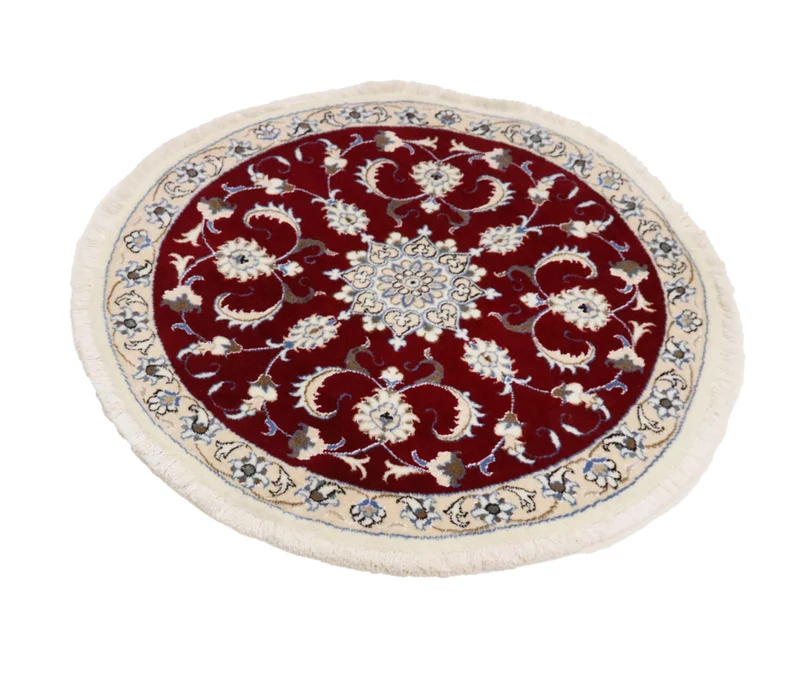 Quadratischer Perser - Nain - 100 x 100 cm - dunkelrot