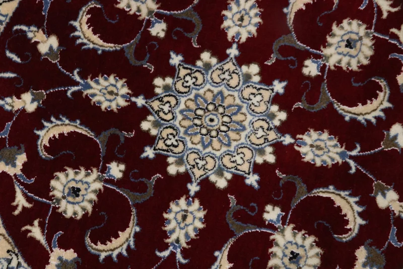 Quadratischer Perser - Nain - 100 x 100 cm - dunkelrot