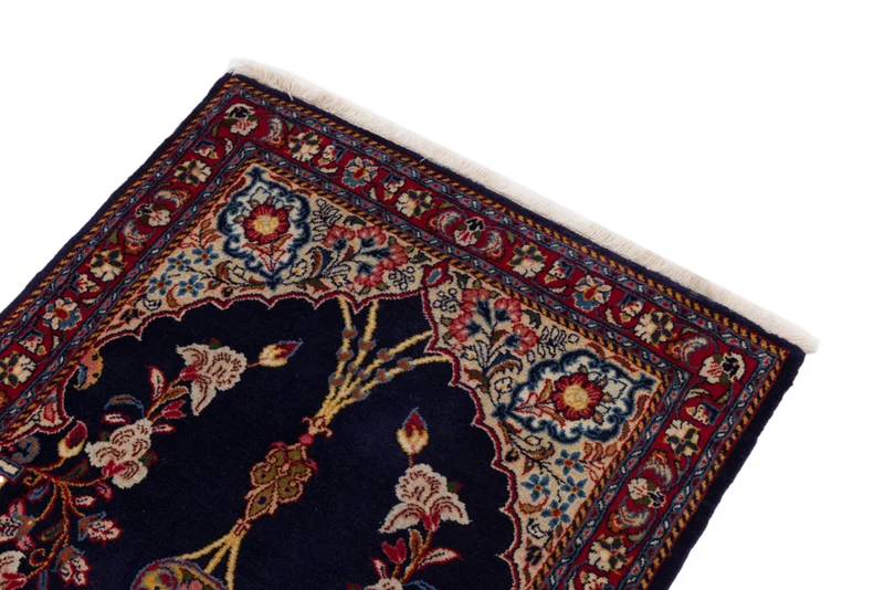 Perserteppich - Ghom - 70 x 126 cm - dunkelblau