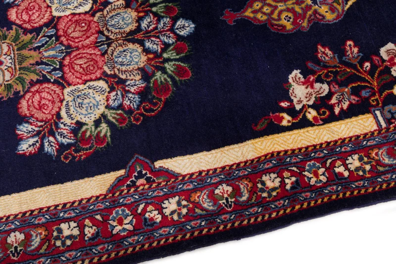 Perserteppich - Ghom - 70 x 126 cm - dunkelblau