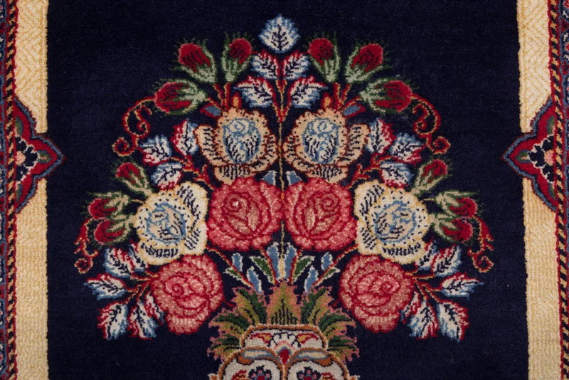 Perserteppich - Ghom - 70 x 126 cm - dunkelblau