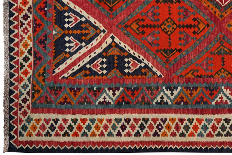 Kelim Gashgai Old · Handgewebt – Rot, 262x158 cm
