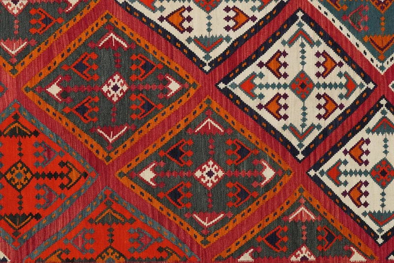 Kelim Gashgai Old · Handgewebt – Rot, 262x158 cm